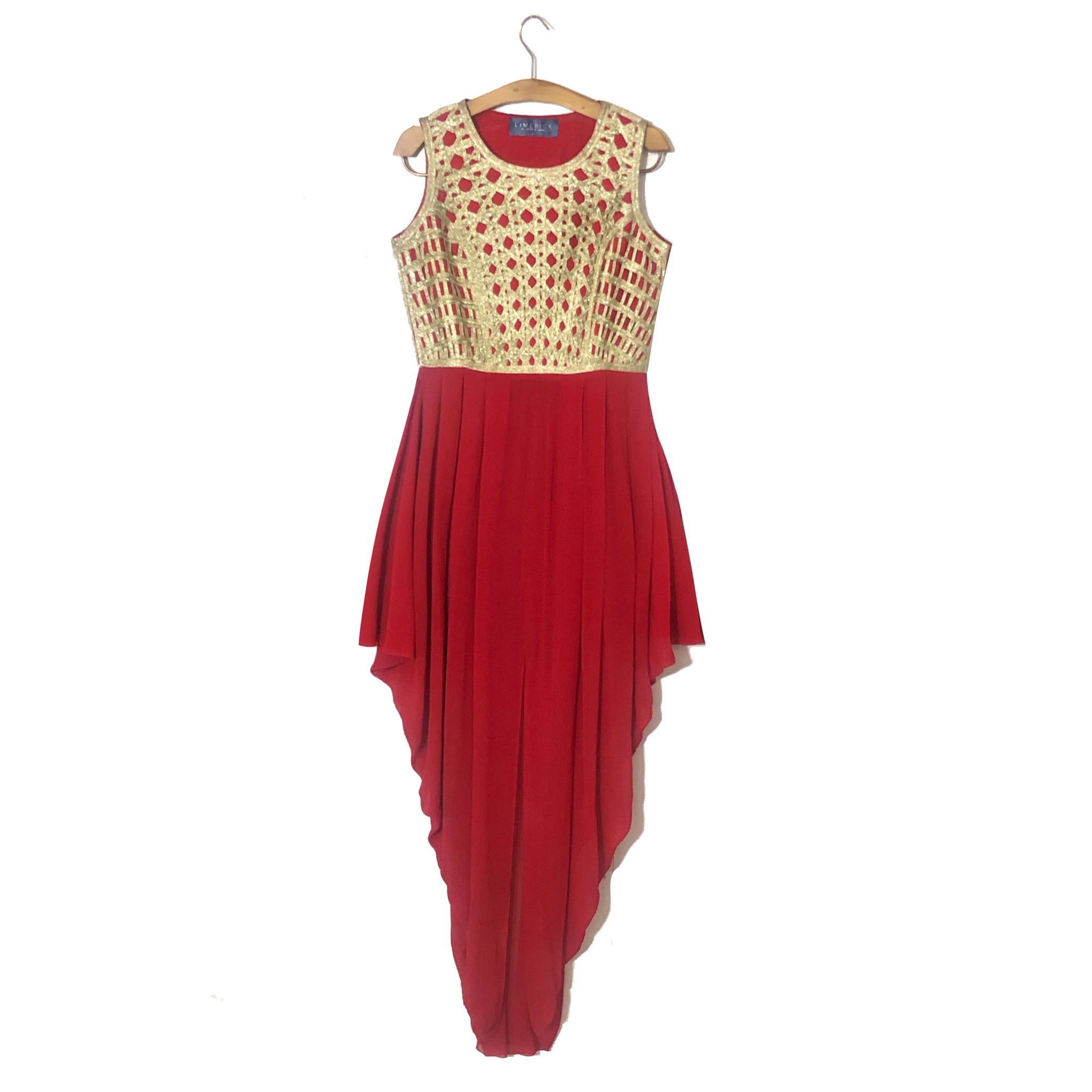 Embroidered Draped Kurta with Pants